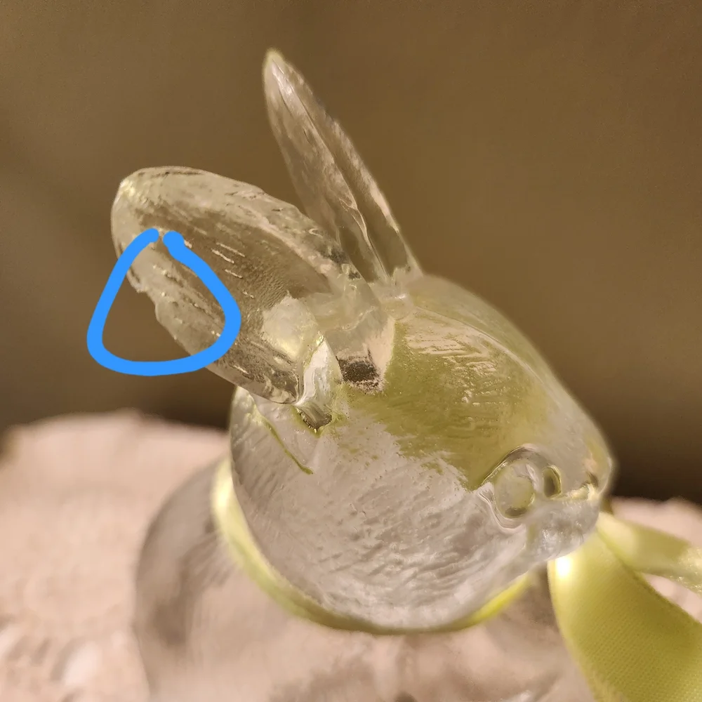 Pressed Glass Bunny On A Nest Easter Candy Dish / Trinket Dish